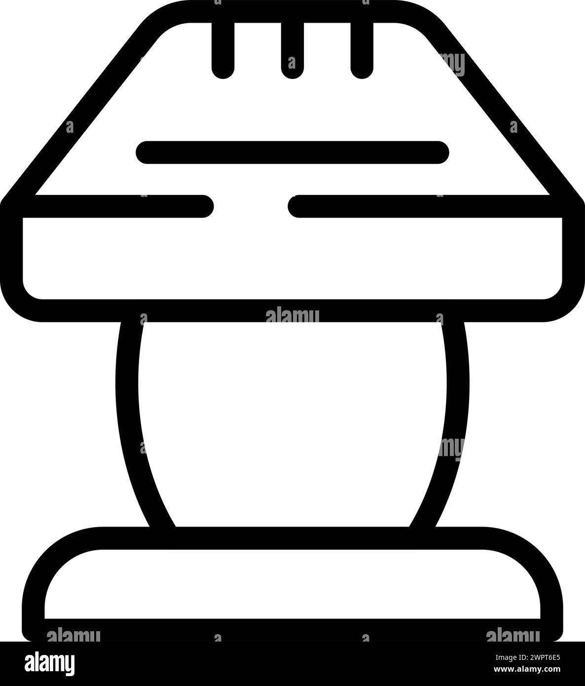 Vecteur de contour d'icône de lampe de chambre. Veilleuse intérieure. Ambiance confortable pour dormir Illustration de Vecteur