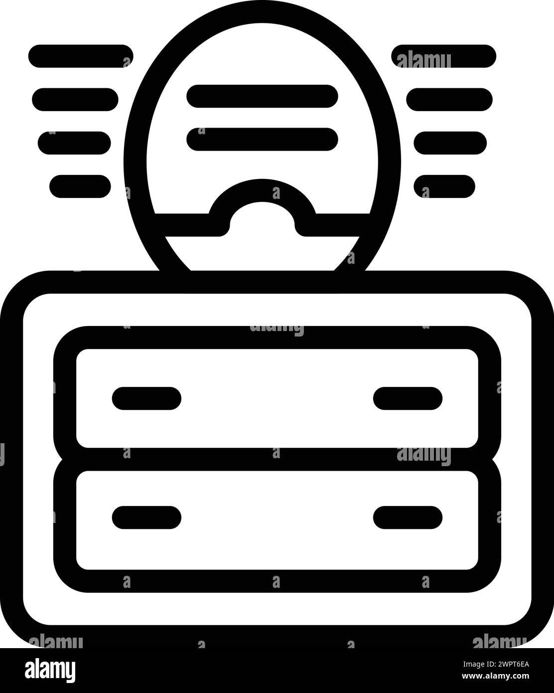 Veilleuse sur vecteur de contour d'icône de chevet. Lampe lumineuse. Illuminateur de chambre à coucher Illustration de Vecteur