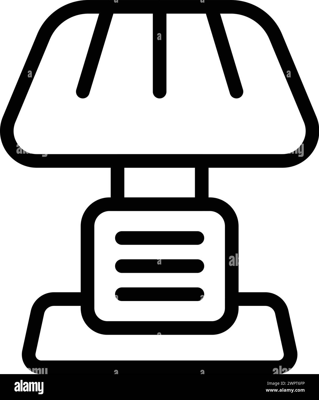 Vecteur de contour de l'icône d'éclairage de chevet. Illuminateur de chambre de lit. Dispositif D'ECLAIRAGE chaud Illustration de Vecteur
