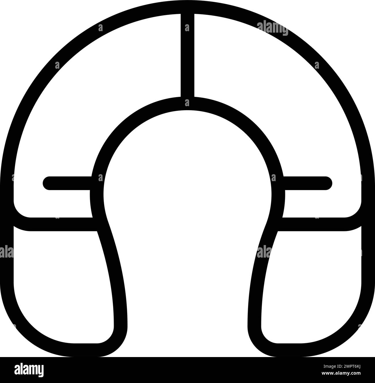 Vecteur de contour d'icône d'oreiller de cou de sommeil. Détente nocturne. Accessoire souple de voyage Illustration de Vecteur