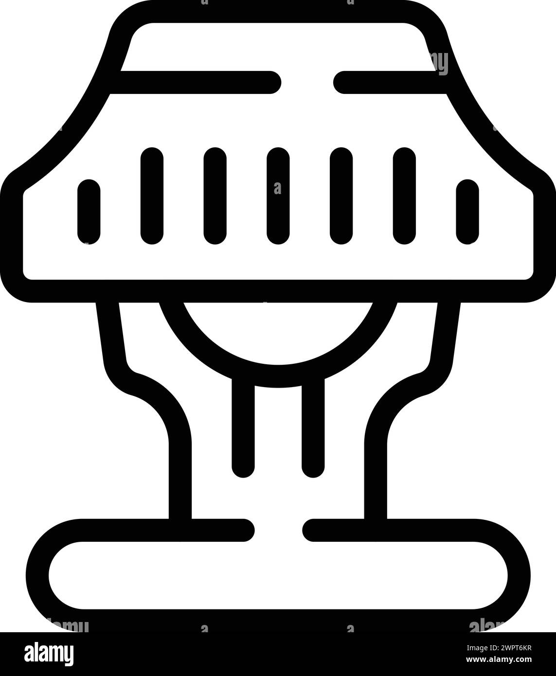 Vecteur de contour d'icône de balise de chevet. Projecteur sur le confort du sommeil. Éclairage intérieur de la chambre Illustration de Vecteur