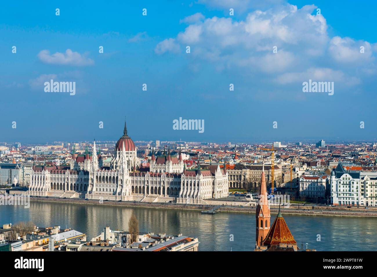 Le Danube et le Parlement, politique, vue sur la ville, voyage, City trip, tourisme, aperçu, Europe de l'est, architecture, bâtiment, historique Banque D'Images