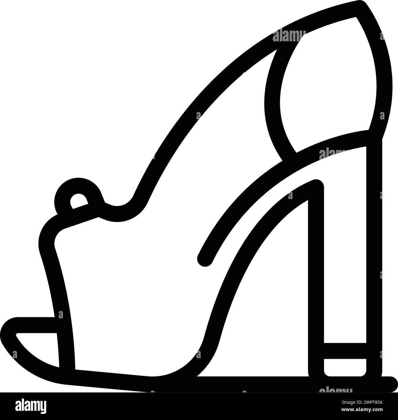 Vecteur de contour d'icône de chaussures de talons. Chaussure pour femme. Chaussure haute couture Lady Illustration de Vecteur