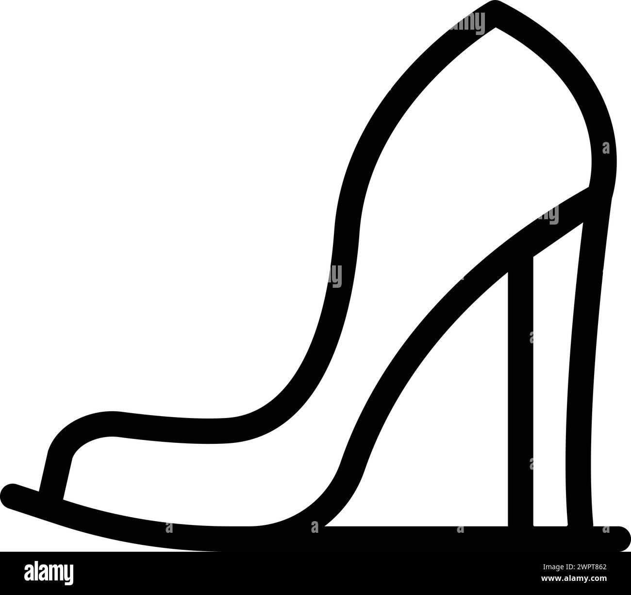 Vecteur de contour d'icône de chaussures à talons. Mode pieds femmes. Chaussures tendance glamour Illustration de Vecteur