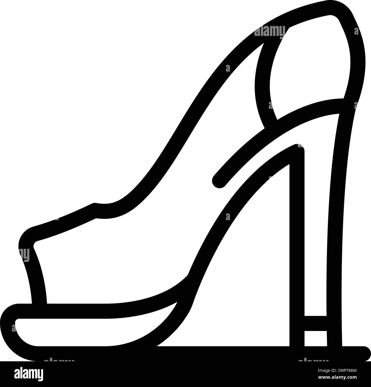Vecteur de contour d'icône de talons de femme. Chaussures hautes féminines. Chaussures de mode pour femme Illustration de Vecteur