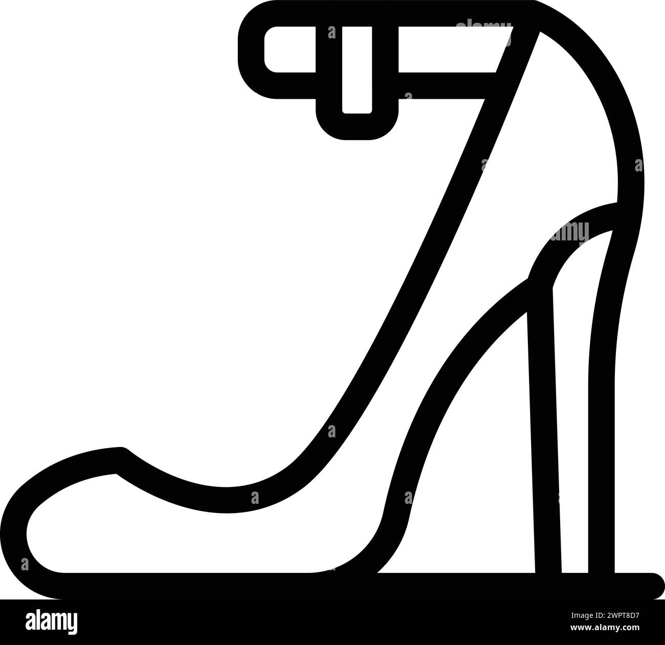 Vecteur de contour d'icône de talons hauts classe. Chaussure de designer pour femme. Défilé tendance élégant Illustration de Vecteur