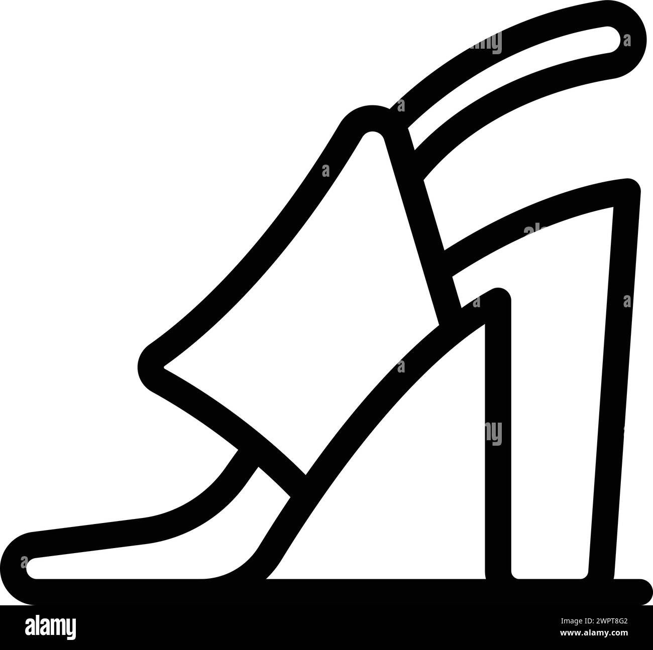 Vecteur de contour d'icône de talons de sandales gracieuses. Modèle élégant de chaussures. Collection été de chaussures design Illustration de Vecteur