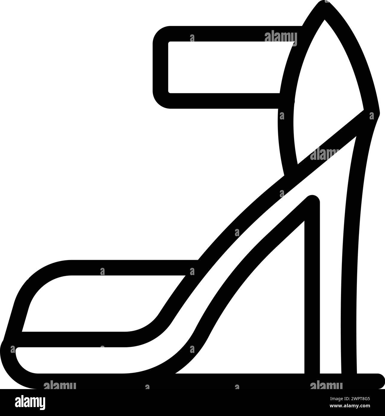 Vecteur de contour d'icône de talons de sandales hautes. Chaussure de passerelle. Escarpins chic féminins Illustration de Vecteur