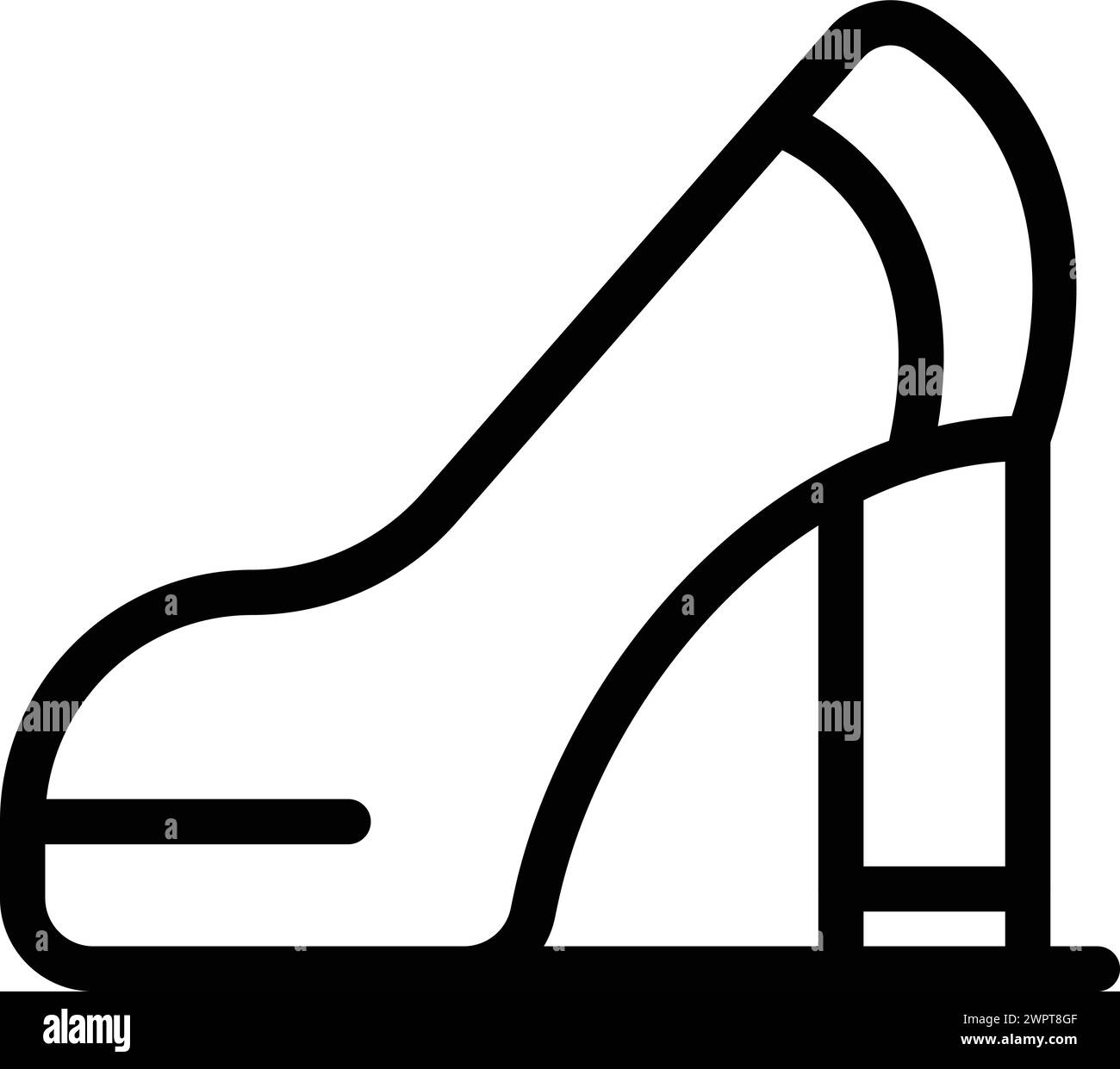 Vecteur de contour d'icône de talons hauts de modèle. Chaussure de passerelle. Collection de chaussures de mode tendance Illustration de Vecteur