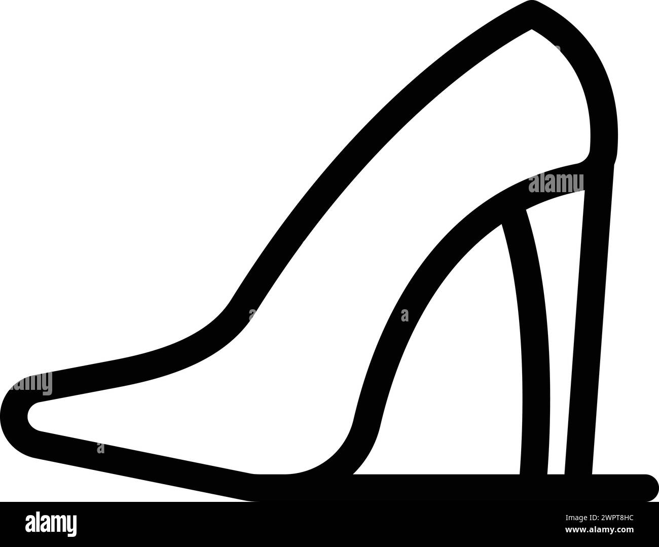 Vecteur de contour d'icône de talons surélevés. Ballerines chic et tendance. Défilé de chaussures pour modèles réduits Illustration de Vecteur