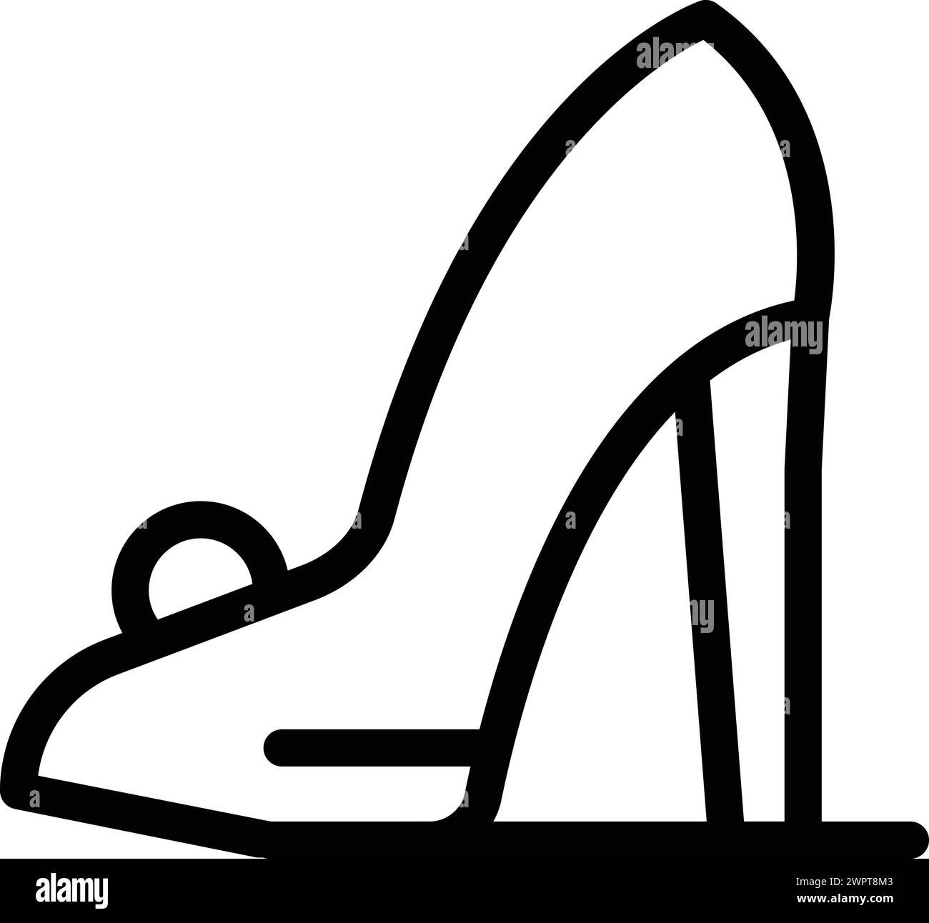 Vecteur de contour d'icône de talons hauts ladylike. Paire de chaussures design. Chaussures magnifiques de Catwalk Illustration de Vecteur