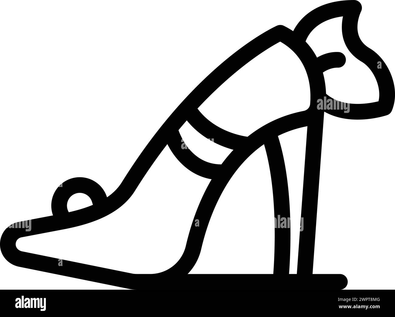 Vecteur de contour d'icône de chaussures hautes. Chaussures stiletto élégantes. Talons hauts glamour Voguish Illustration de Vecteur