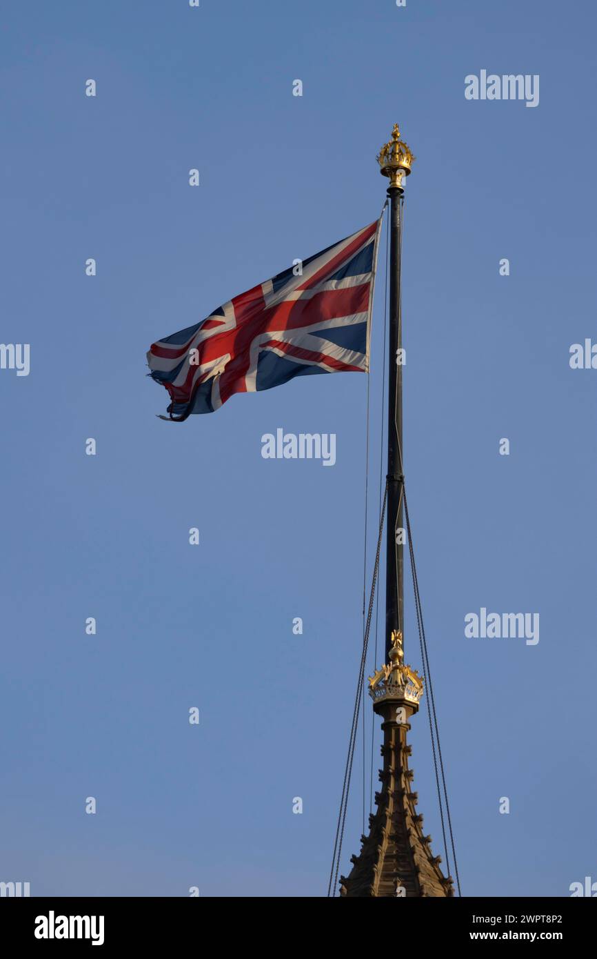 Drapeau de l'Union Jack, ville de Londres, Angleterre, Royaume-Uni Banque D'Images