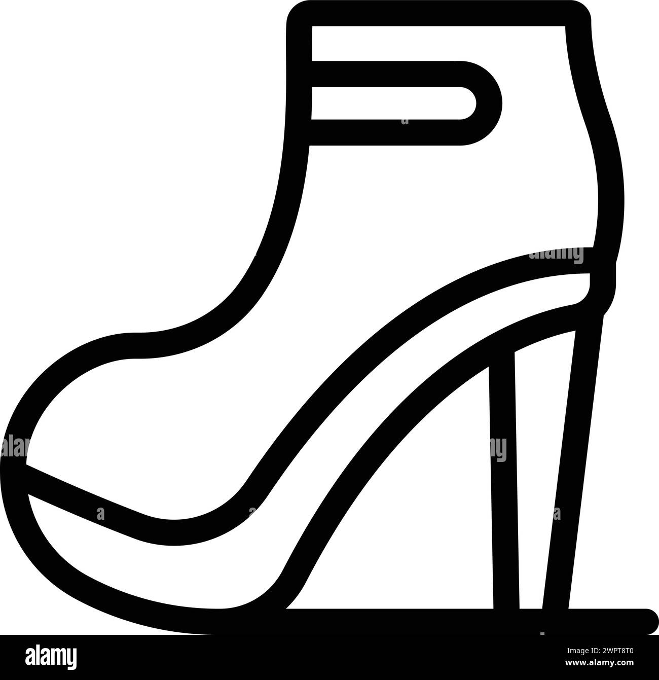 Cheville talons hauts bottes icône vecteur de contour. Collection de chaussures de créateur de mode. Acheter une nouvelle paire de chaussures Illustration de Vecteur