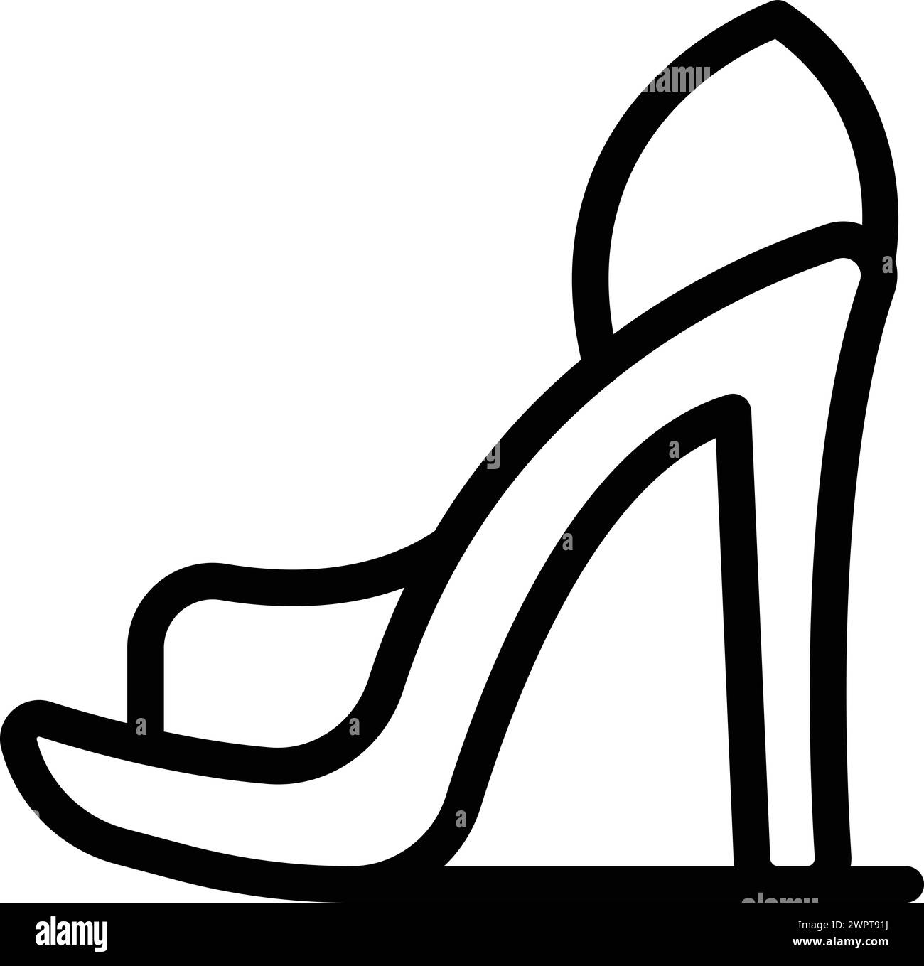 Vecteur de contour d'icône de pompes en cuir. Chaussures femme shopping. Boutique de chaussures à la mode Illustration de Vecteur