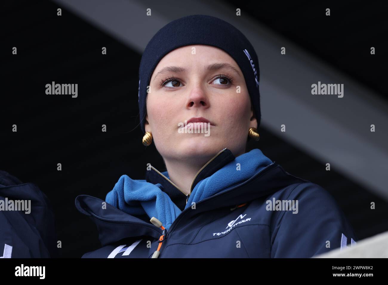 Oslo 20240309.Princesse Ingrid Alexandra lors de la Coupe du monde FIS 50 km de ski de fond classique femmes à Holmenkollen. Photo : Geir Olsen / NTB Banque D'Images