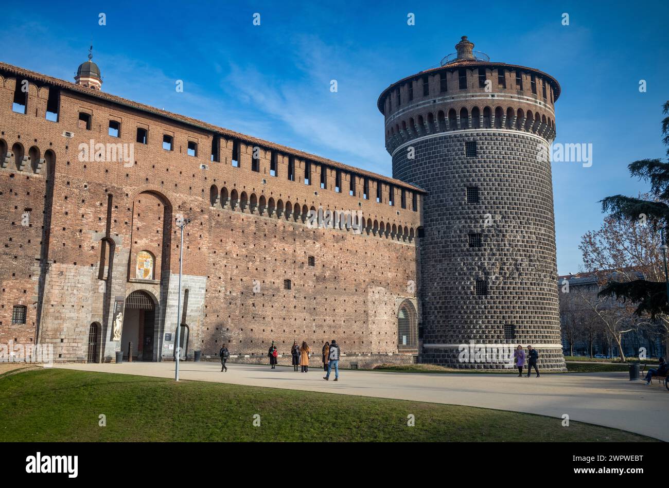 Porte Santo Spirito au Castello Sforzesco, ou Château de Milan, à Milan, Lombardie, Italie. Banque D'Images Porte Santo Spirito au Castello Sforzesco, ou Château de Milan, à Milan, Lombardie, Italie. Banque D'Images