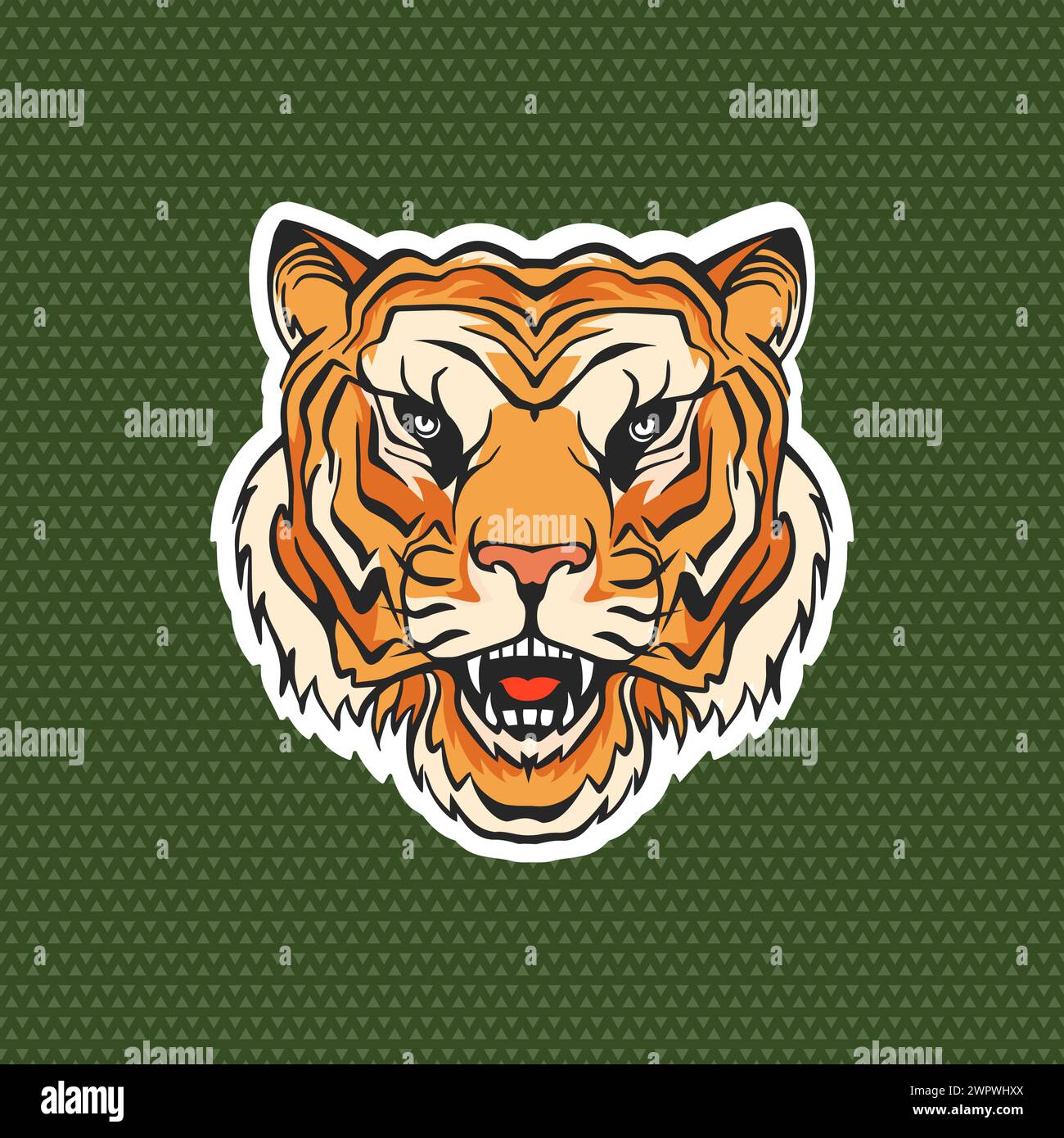 Sticker Tiger, patch pour vêtements. Illustration vectorielle. Motif imprimé T-shirt Fashion Patches Illustration de Vecteur