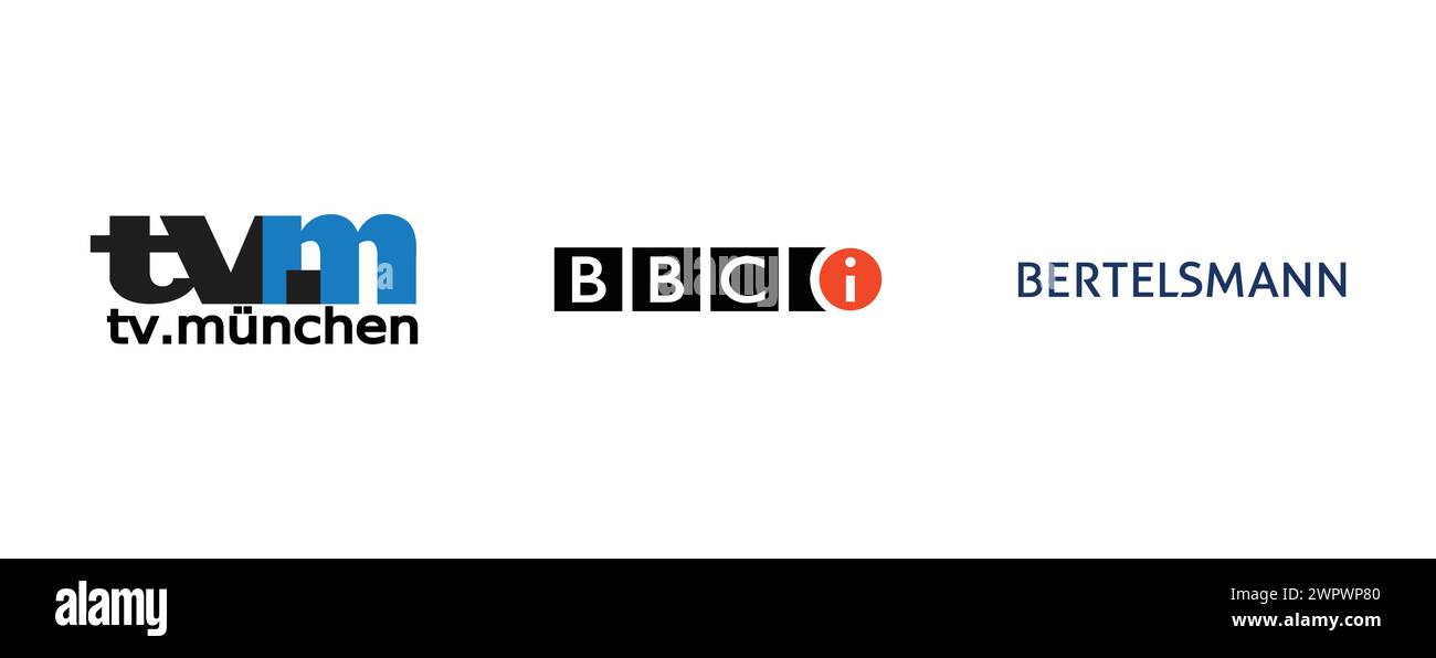 BBC, TV Munchen, Bertelsmann. Collection de logo de marque vectorielle. Illustration de Vecteur