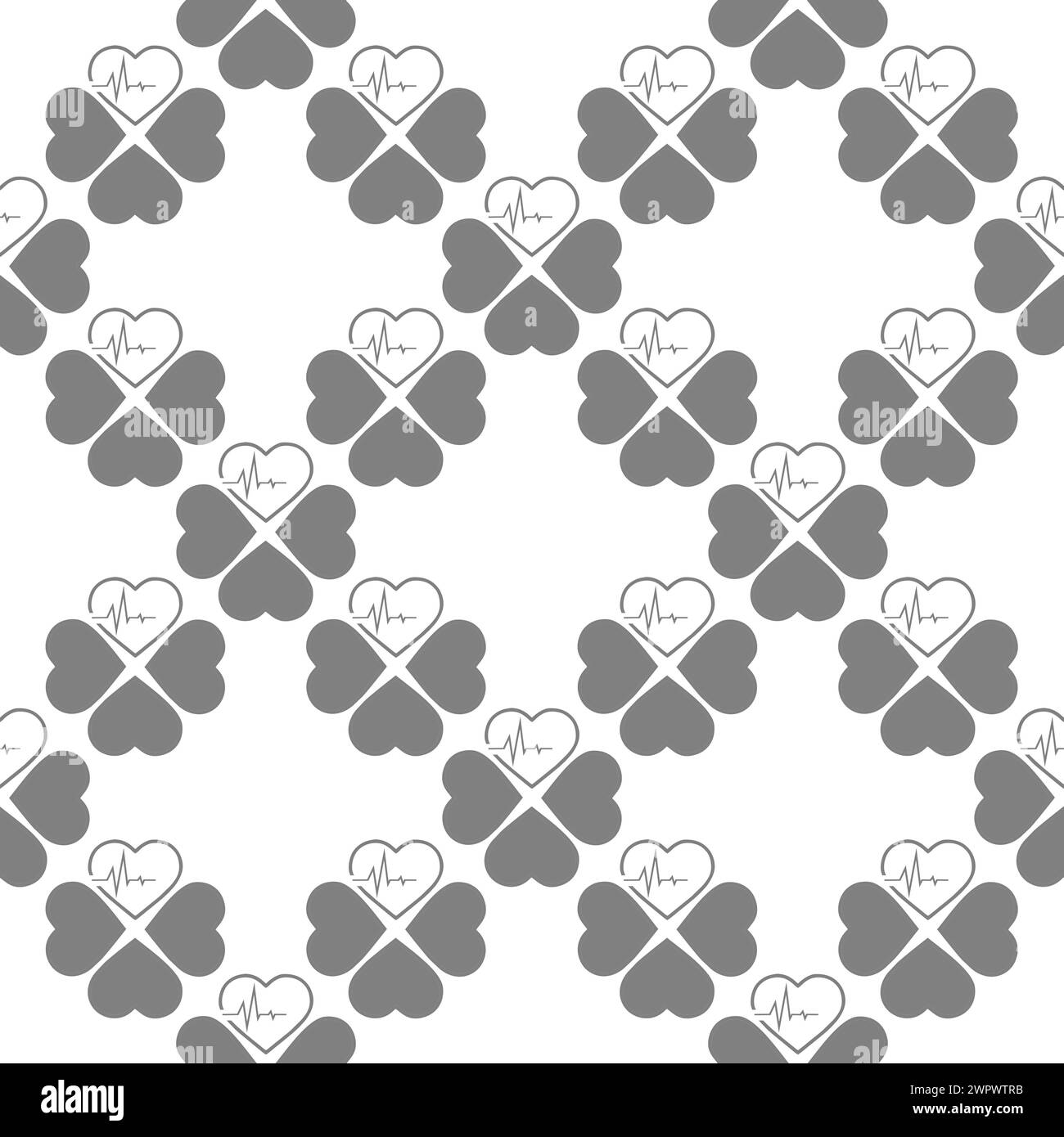 motif simple sans couture de coeurs gris sur fond blanc, texture, design Banque D'Images