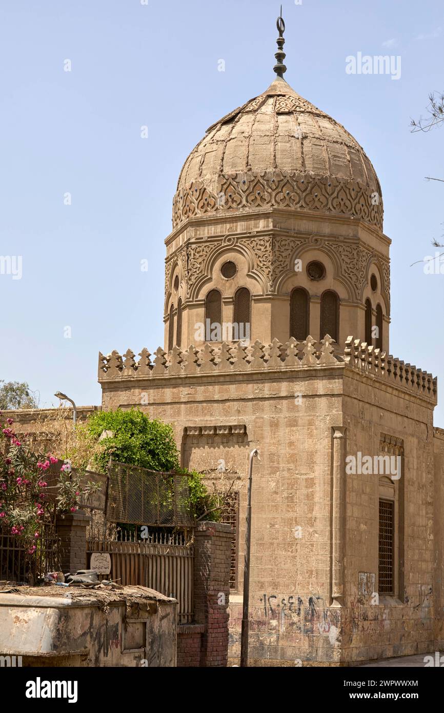 Mausolée de Mustafa al-Babi al-Halabi dans la ville des morts, cimetière Nord au Caire, Egypte Banque D'Images