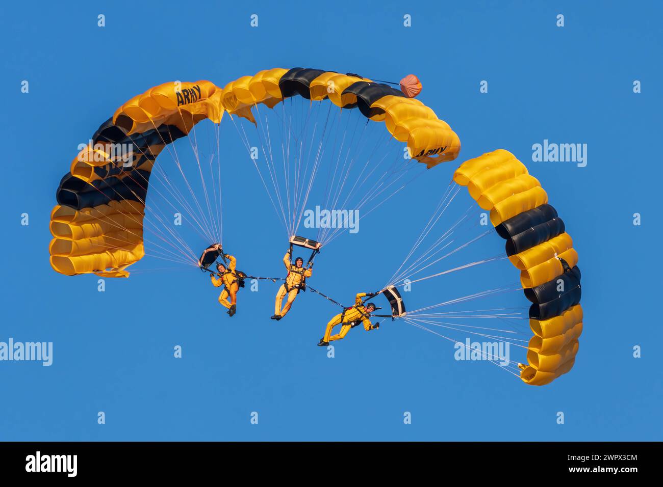 6 mars 2024 - Homestead Air Reserve base, Floride, États-Unis - des membres de l'équipe de parachutistes de l'armée américaine effectuent des sauts d'entraînement au-dessus de Homestead, Floride. (Crédit image : © U.S. Army/ZUMA Press Wire) USAGE ÉDITORIAL SEULEMENT! Non destiné à UN USAGE commercial ! Banque D'Images