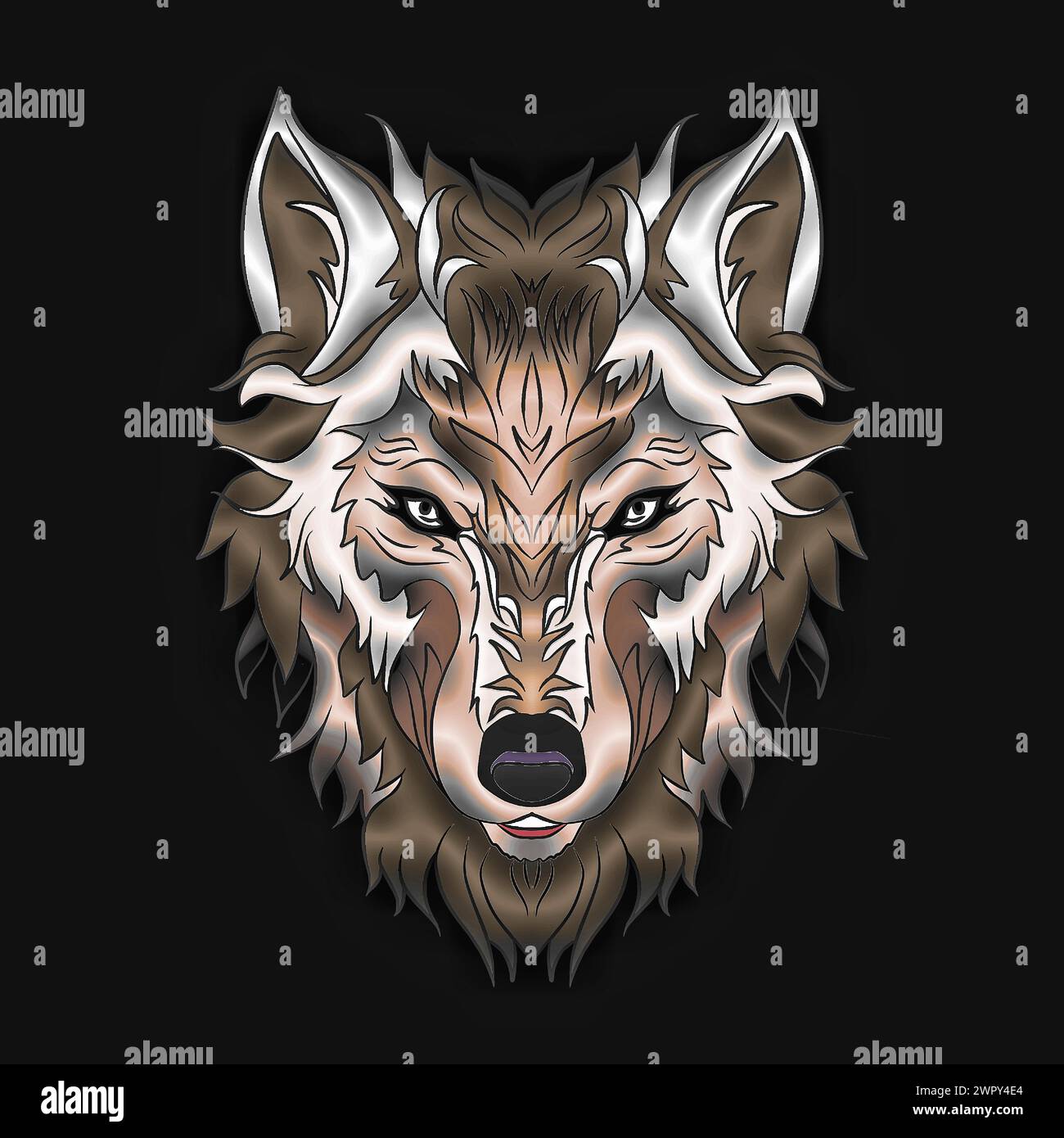 L'élégant modèle d'icône de tête de loup est adapté pour une utilisation comme logos pour les communautés sportives, esports ou de loisirs et les organisations qui rendront les utilisateurs plus nombreux Illustration de Vecteur