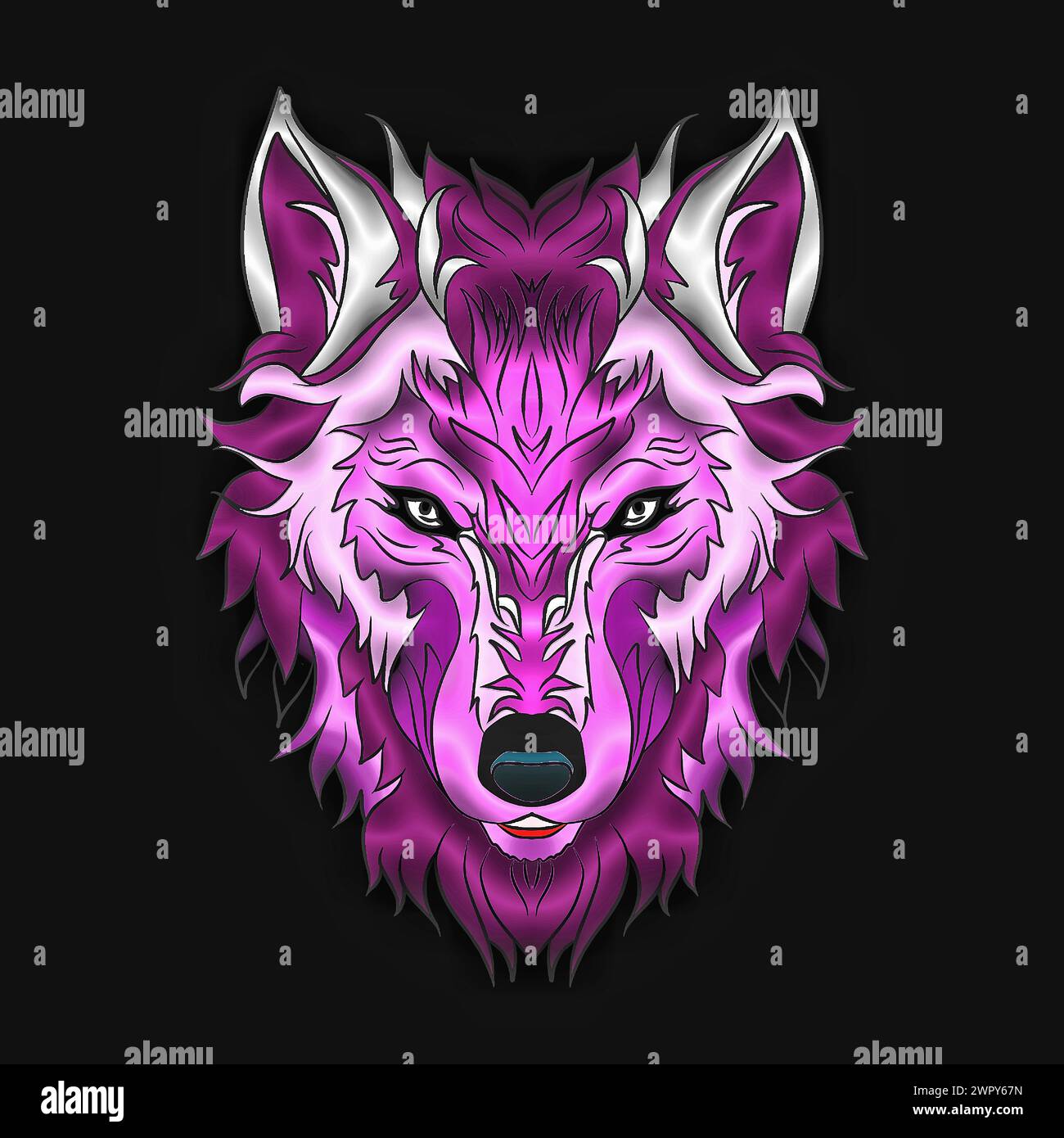 L'élégant modèle d'icône de tête de loup est adapté pour une utilisation comme logos pour les communautés sportives, esports ou de loisirs et les organisations qui rendront les utilisateurs plus nombreux Illustration de Vecteur