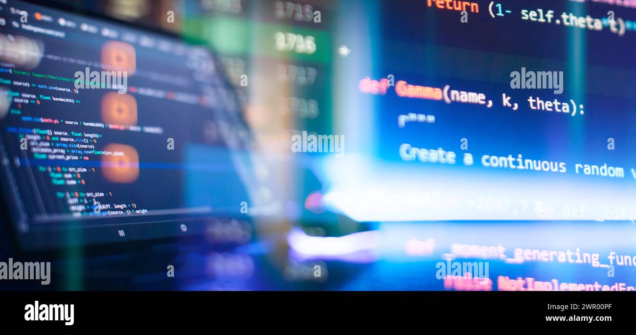 Développement de concept de programmation et de codage dans l'industrie de la technologie numérique Banque D'Images