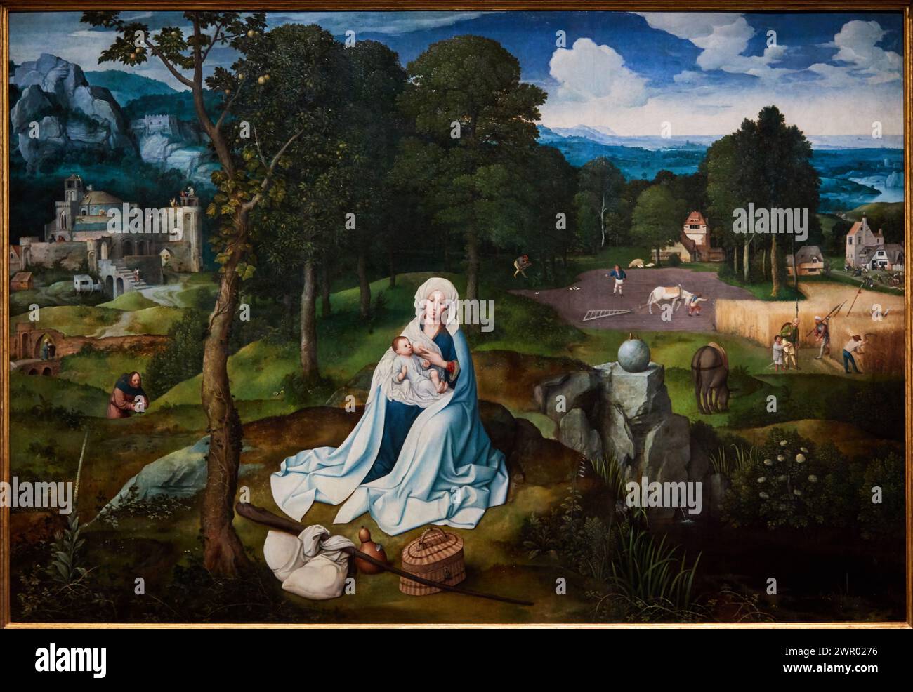 « REST on the Flight into Egypt », 1518-1520, Joachim Patinir, Musée du Prado, Madrid, Espagne, Europe Banque D'Images