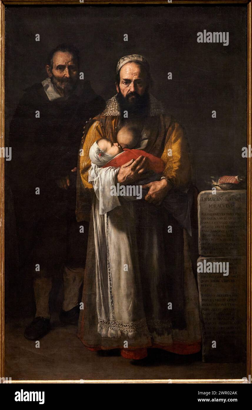 'La femme barbu (Magdalena Ventura avec son mari et son fils)', 1631, José de Ribera (Jusepe de Ribera, Lo Spagnoletto), Musée du Prado, Madrid, Espagne Banque D'Images