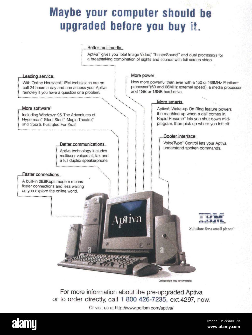 1996 annonce IBM Aptiva Desktop Computer Banque D'Images