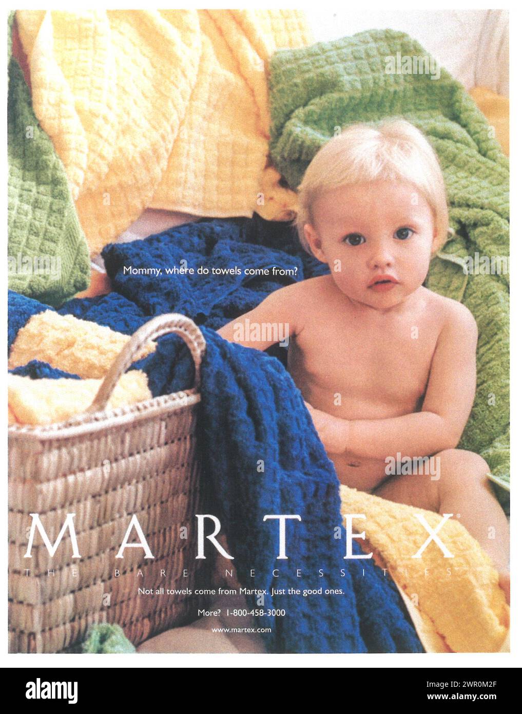 1998 annonce de serviettes Martex Banque D'Images