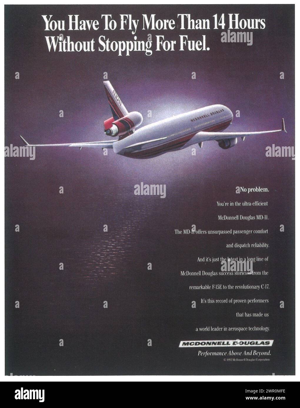 1992 McDonnell Douglas MD-11 Airline Print ad Banque D'Images