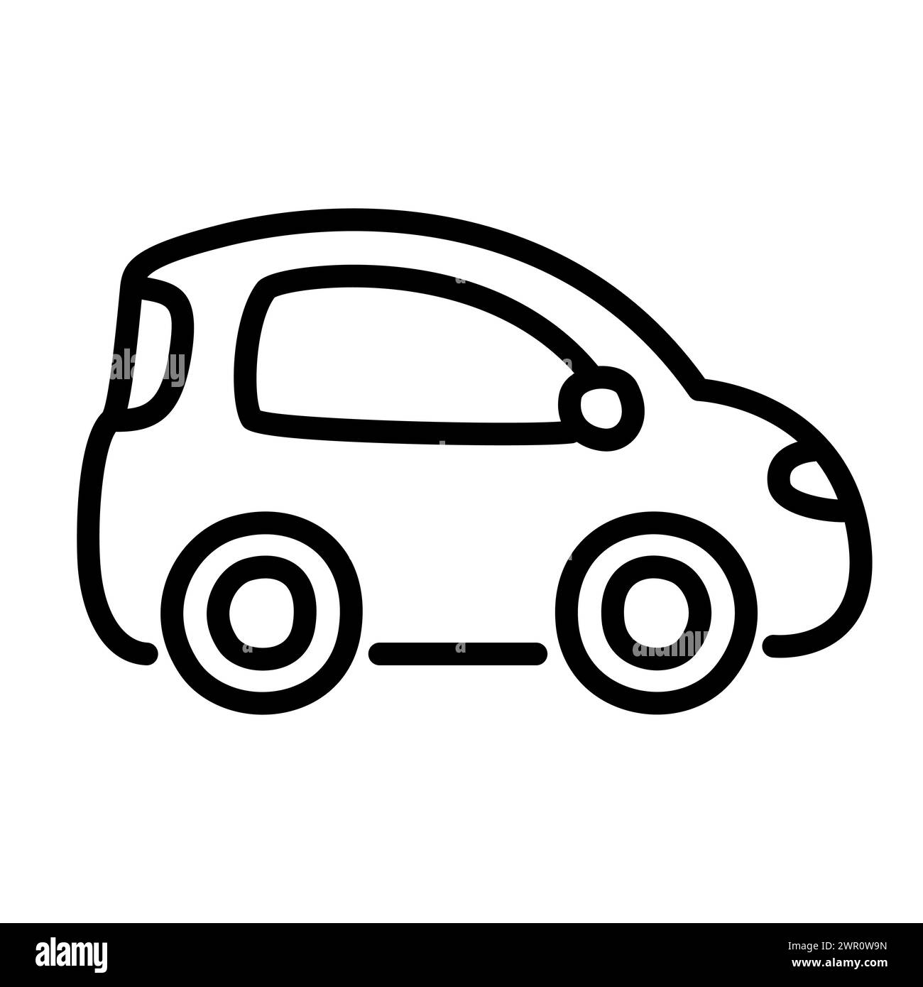 Icône de ligne de voiture de ville micro dans le style de dessin animé dessiné à la main mignon doodle. Illustration clip art vectorielle. Illustration de Vecteur