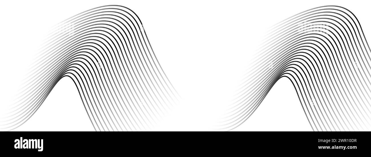 fond de bannière abstrait noir avec des lignes de cercle géométrique. Motif de lignes brillantes dégradé gris foncé moderne et fond web de technologie futuriste Illustration de Vecteur