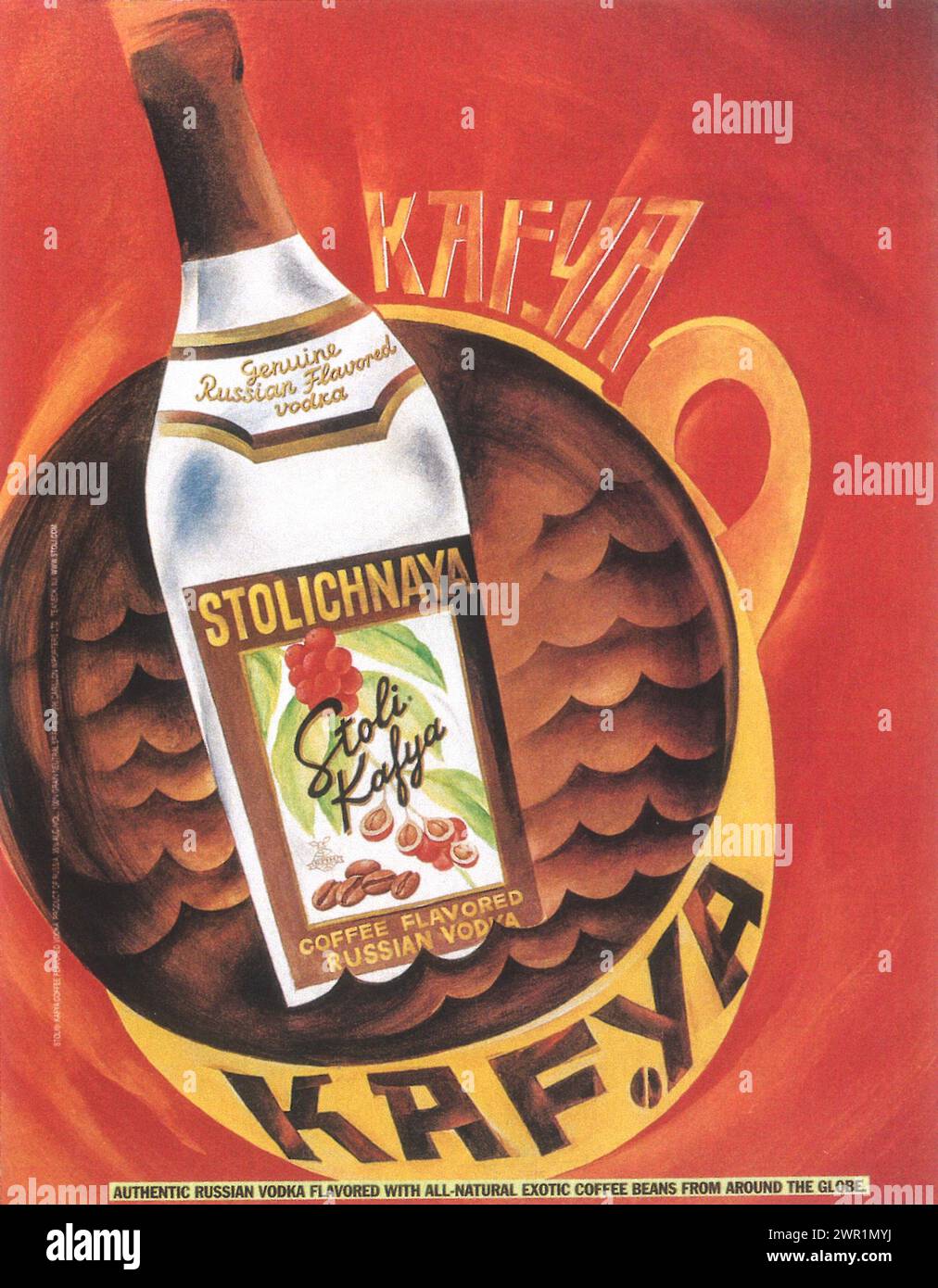 1997 Stolichnaya Kafya annonce imprimée de vodka. Œuvre de Leonid Gore Banque D'Images