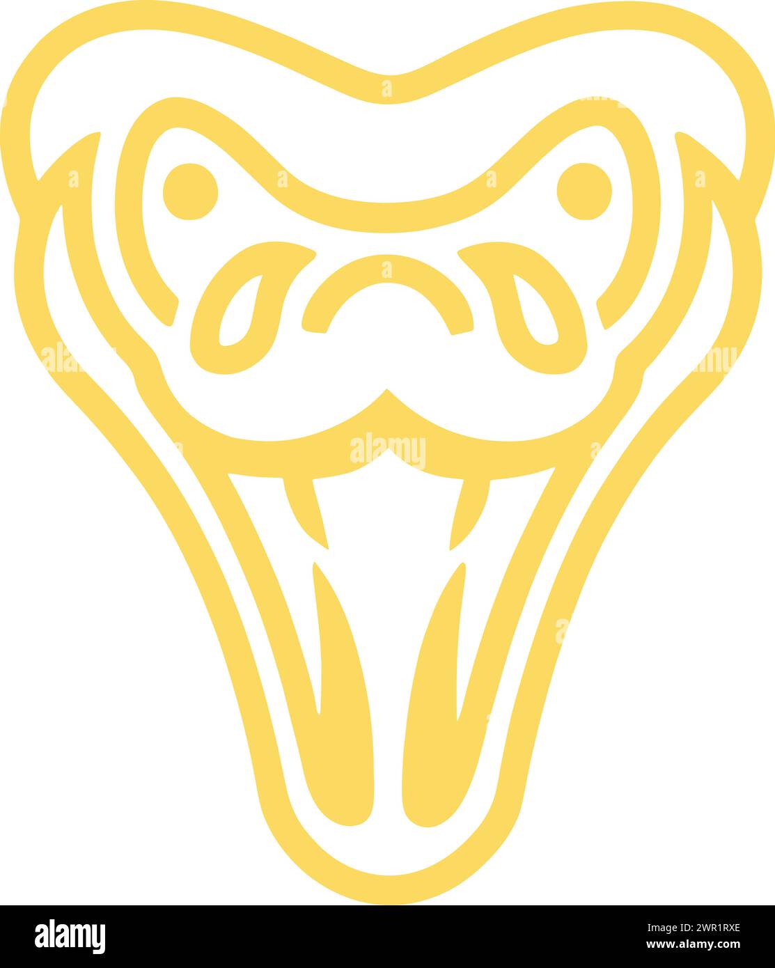 Adoptez la sophistication et l'allure avec notre modèle de logo Gold Snake Head Outline Stroke. Cet emblème élégant capture l'essence élancée et puissante o Illustration de Vecteur