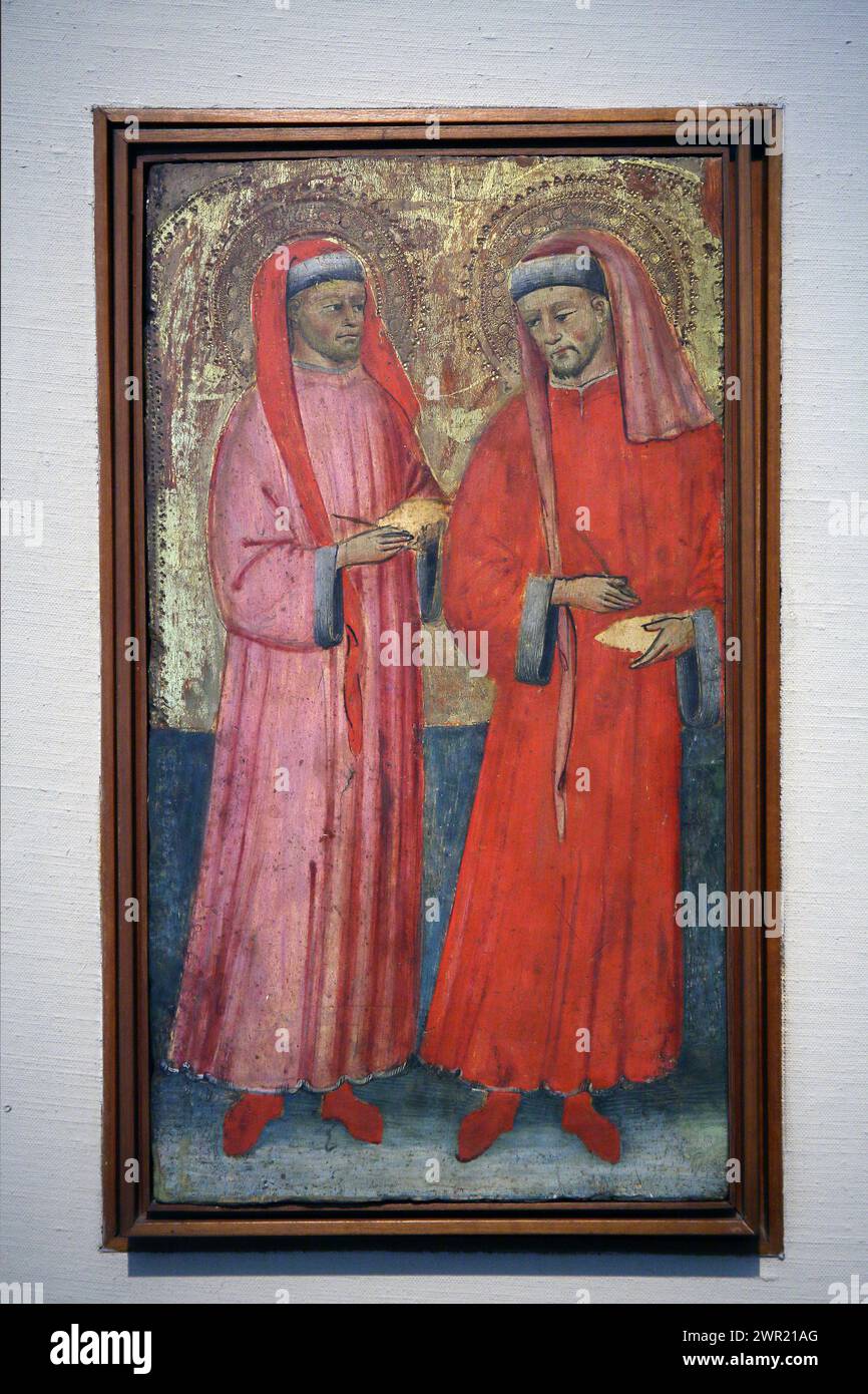 Italie Emilie Romagne Bologne - Galerie nationale d'art - peintre bolognais - Saints Cosmas et Damian Banque D'Images