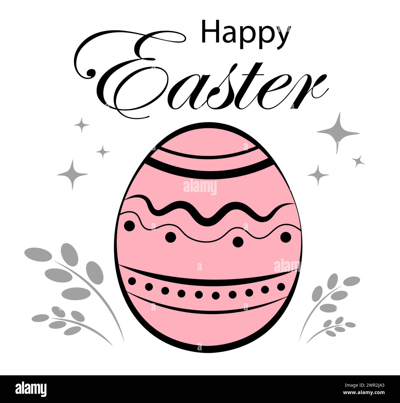 Oeuf de Pâques. Joyeuses Pâques. Doodle Illustration de Vecteur