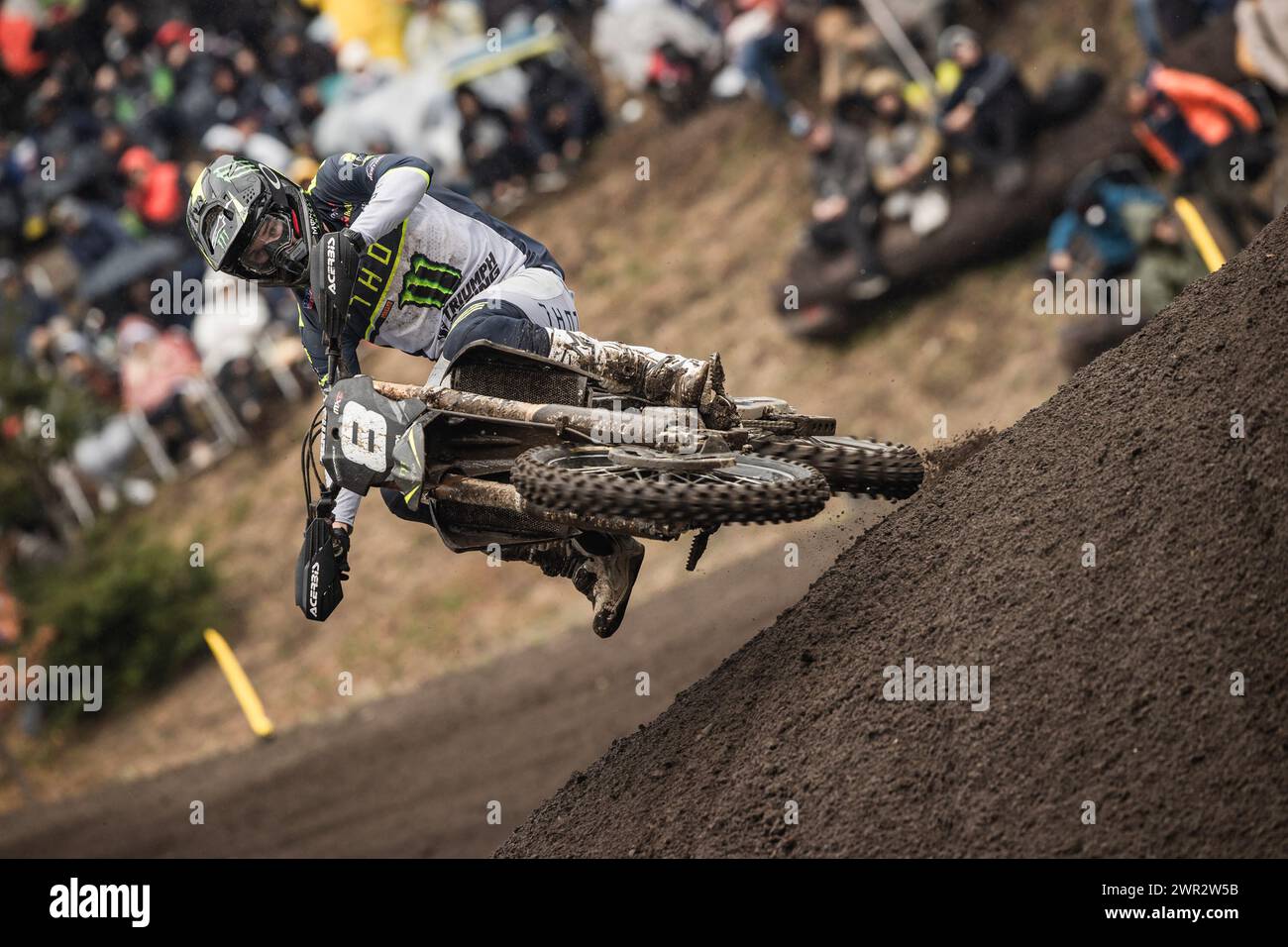 Argentine, Argentine. 10 mars 2024. Championnat du monde de motocross-Round 1-MXGP of Argentina-Villa la Angostura-10 Marzo 2024-MX2 Class-Camden McLellan Triumph Factory pendant MXGP of Patagonia-Argentina, course de Motocross en Argentine, Argentine, 10 mars 2024 crédit : Independent photo Agency/Alamy Live News Banque D'Images