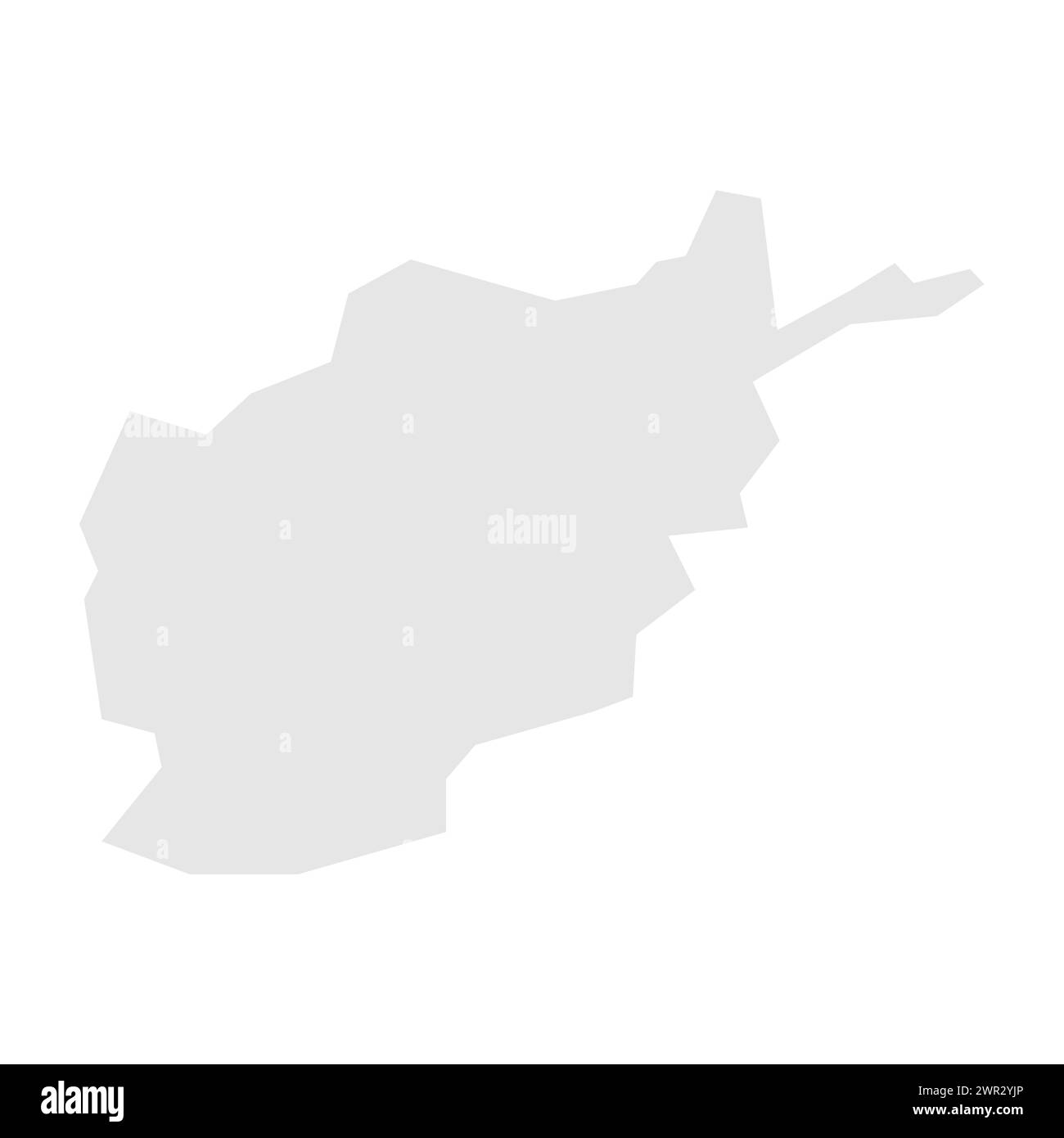 Afghanistan carte simplifiée du pays. Silhouette gris clair avec des angles vifs isolés sur fond blanc. Icône vectorielle simple Illustration de Vecteur