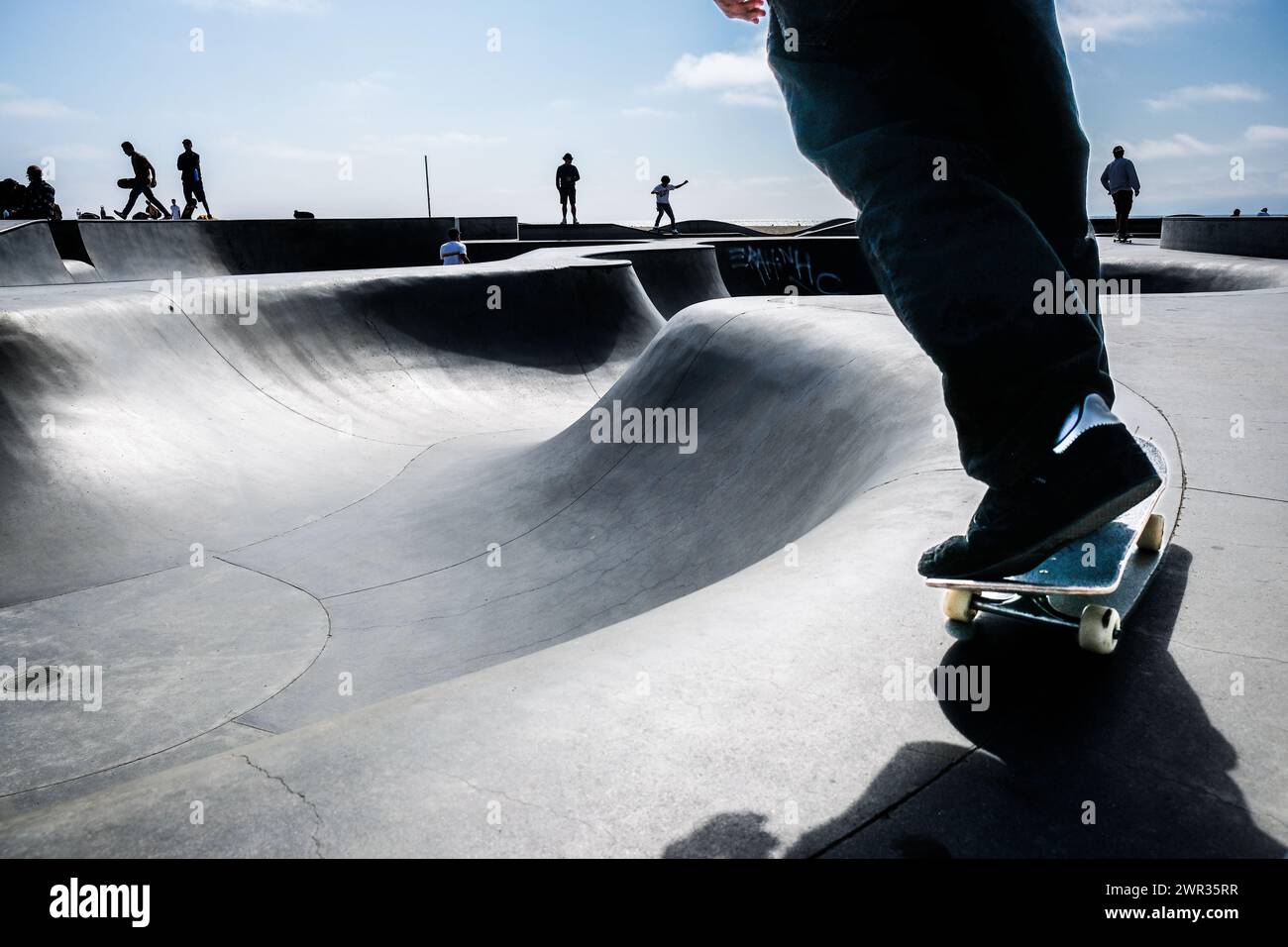 Venice Beach, Californie, skate Park, skateboard Park, Californie, ÉTATS-UNIS. Banque D'Images