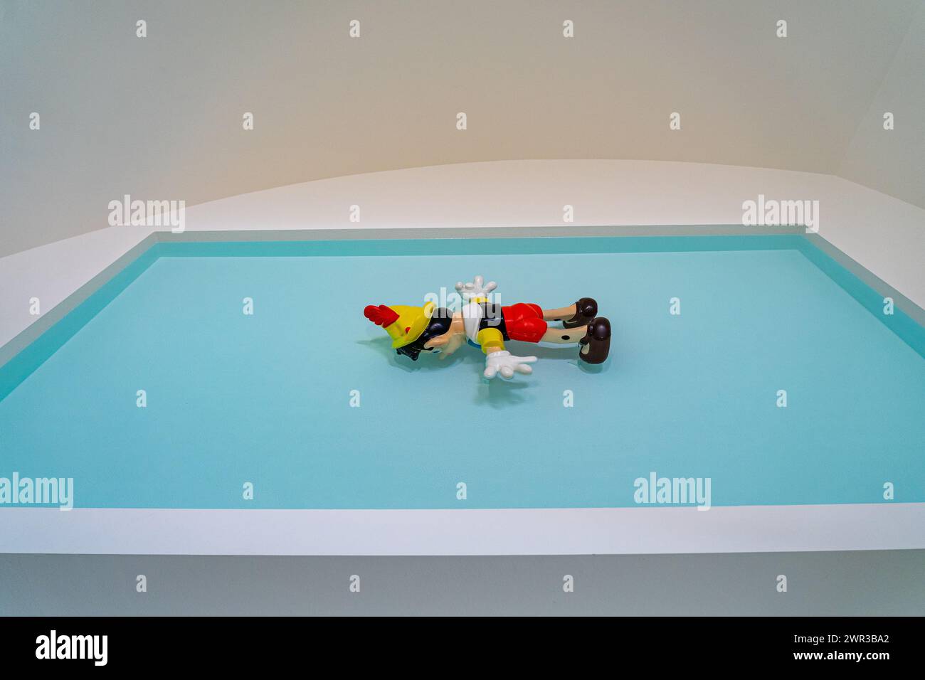 Pinocchio noyé en water.name de l'œuvre : papa, papa.auteur Maurizio Cattelan, 2008.Musée Gugguenhim, Bilbao-pays Basque-Espagne.11-3-2024 Banque D'Images