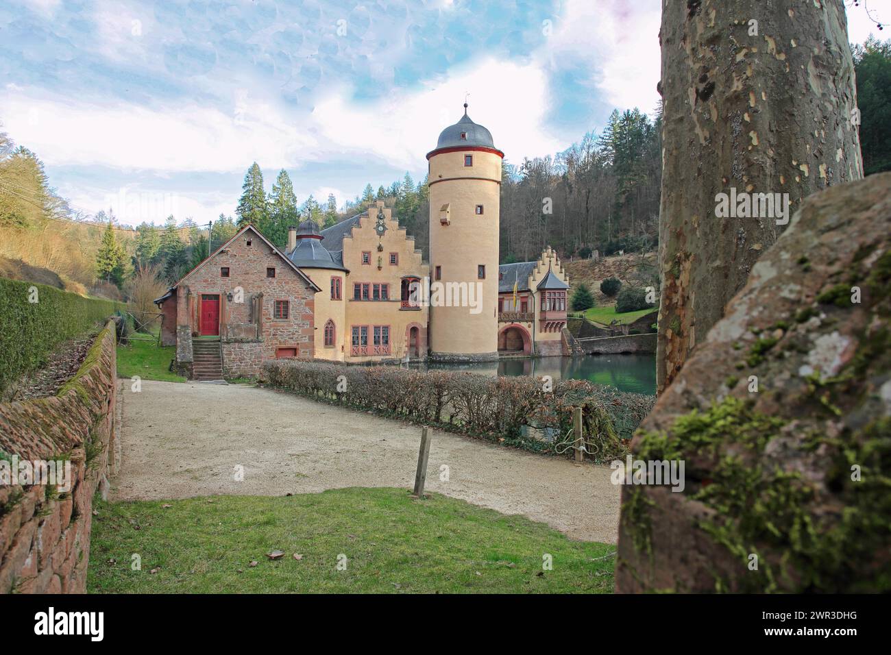 Château à douves construit au 15ème siècle, Mespelbrunn, Bavière, Spessart, Allemagne Banque D'Images