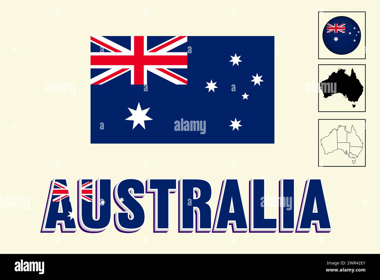 Drapeau et carte de l'Australie en illustration vectorielle Illustration de Vecteur