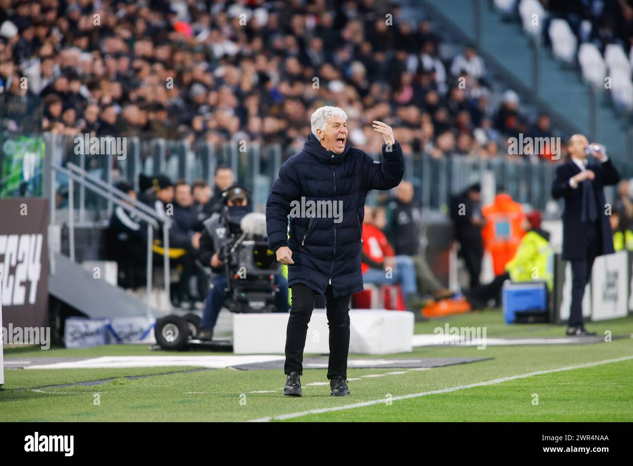 Turin, Italie. 10 mars 2024. Gian Piero Gasperini entraîneur d'Atalanta BC vu lors du match entre la Juventus FC et Atalanta BC dans le cadre de la Serie A italienne, match de football au stade Allianz. Score final ; Juventus FC 2 - 2 Atalanta BC. (Photo de Nderim Kaceli/SOPA images/SIPA USA) crédit : SIPA USA/Alamy Live News Banque D'Images