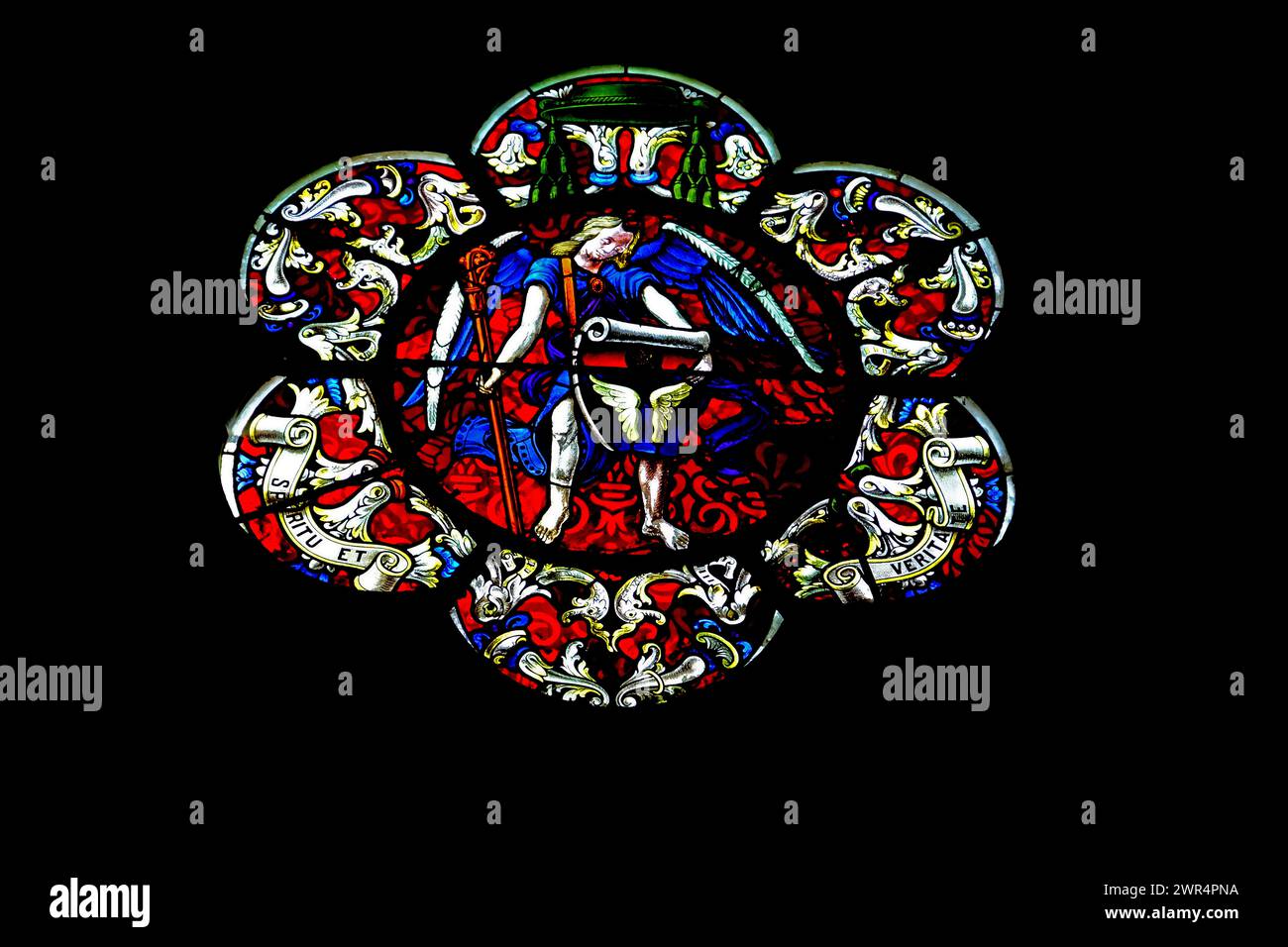 Vitrail à Eglise notre-Dame à Epernay France Banque D'Images