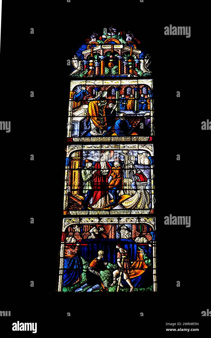 Vitrail à Eglise notre-Dame à Epernay France Banque D'Images
