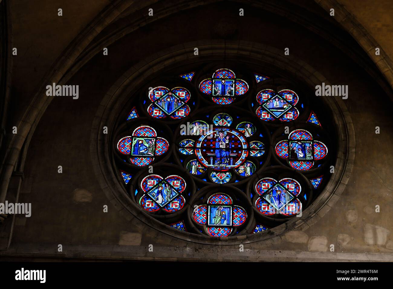 Vitrail à Eglise notre-Dame à Epernay France Banque D'Images